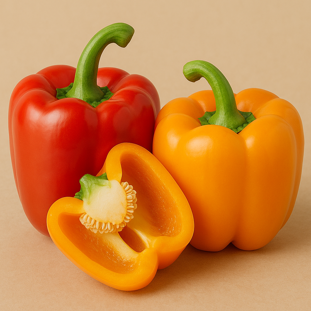 Chile Morron Naranja y Rojo